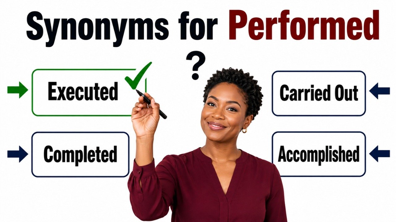 synonyms for performed